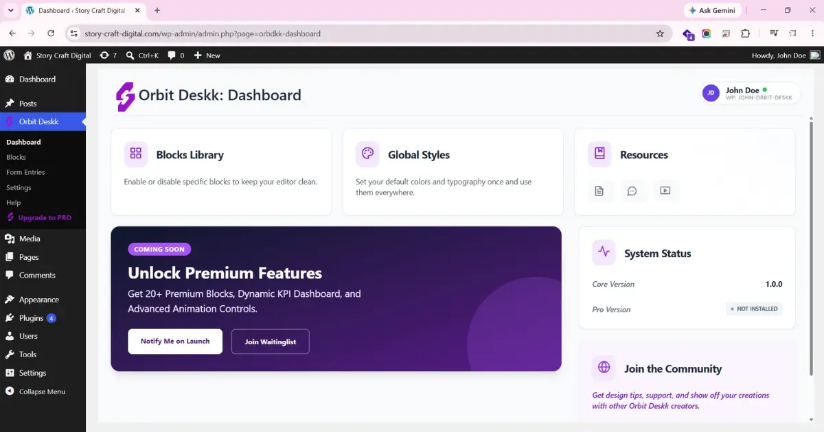 Orbit Deskk Dashboard